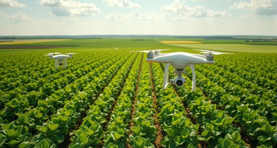 drones and robots farming