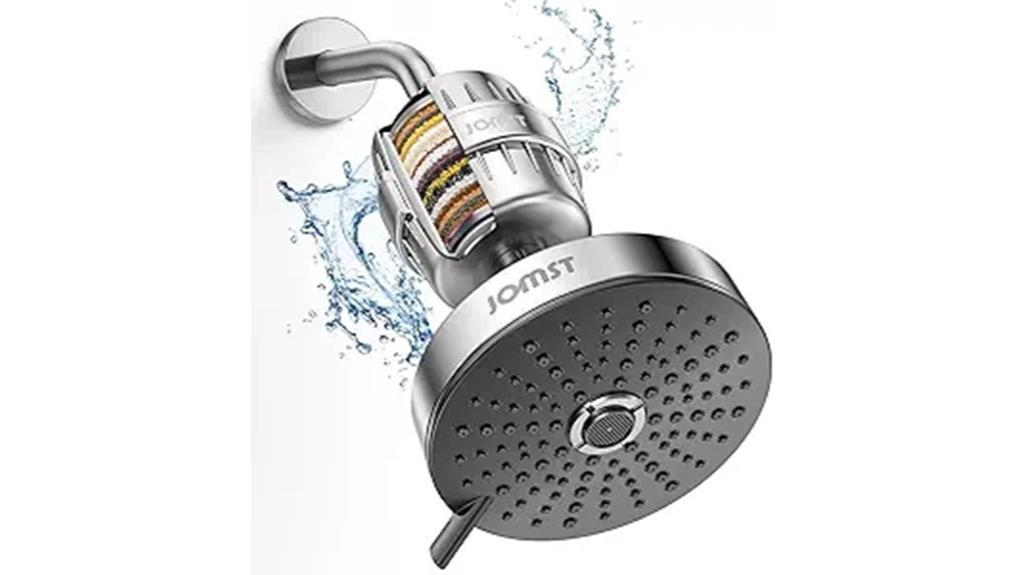 chrome shower head with filter