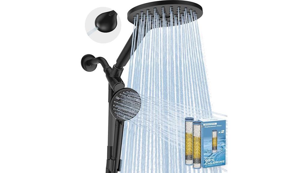 dual filter rain shower head
