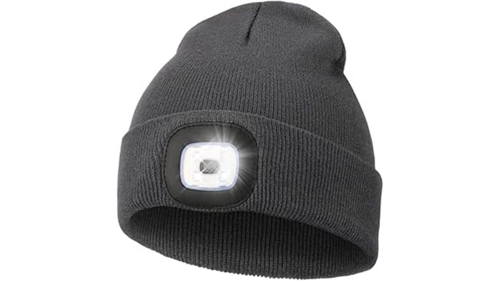led beanie with rechargeable lamp