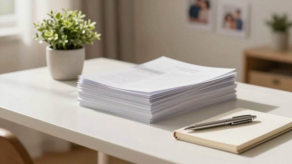 insurance document on desk