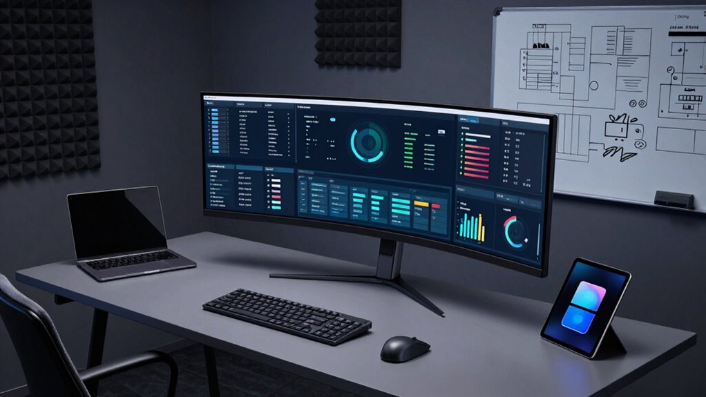 organized ergonomic workspace setup
